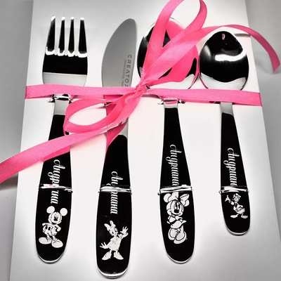 Creatomia Детски прибори за хранене с гравирано име и Мики Маус и Приятели - Creatomia