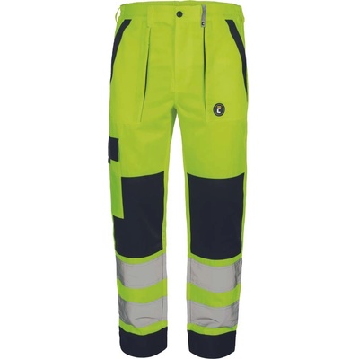 Cerva MAX NEO HV HIVIS pracovní nohavice s elastickým pasem a reflexními pruhy HV žltá