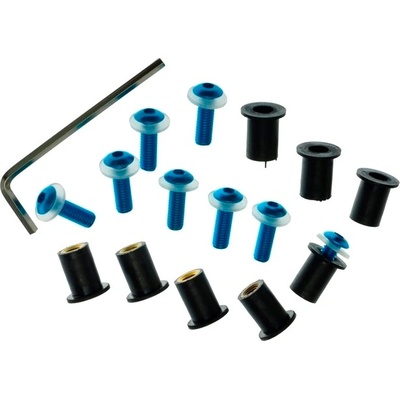 Imbusy Oxford pro plexi vč. matic M5 v pryžovém pouzdře a podložek - modrá