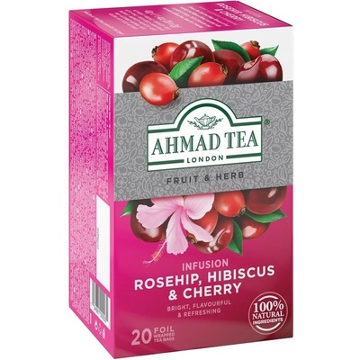 Ahmad Tea Rosehip, Hibiscus & Cherry ovocný čaj s ibiškem příchuť Rosehip Hibiscus & Cherry 20 x 2 g