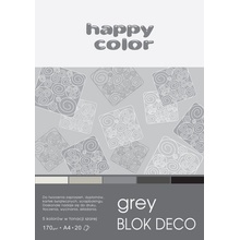 barevné papíry Blok Happy Color Deco Grey A4