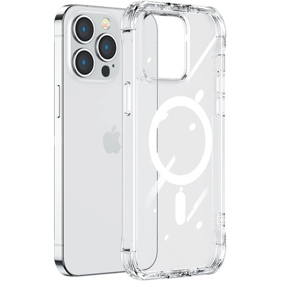 JOYROOM Кейс Joyroom Magnetic Defender за iPhone 14 Plus, със стойка, съвместим с MagSafe, прозрачен (JR-14H7)