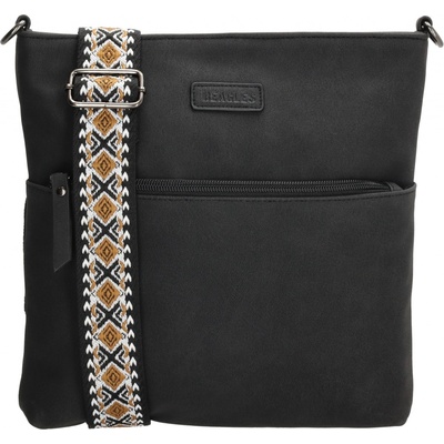 Beagles Malaga dámska crossbody taška s dekoratívnym popruhom čierna