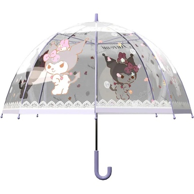 CYP BRANDS Чадър Cyp brands Hello Kitty Kuromi 48 cm umbrella - Purple (Transparent / Purple)