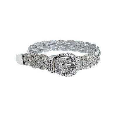 Infinitysilver stříbrný náramek pásek se zirkonovou přezkou 31229820