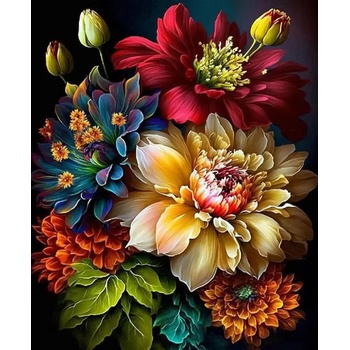 Norimpex - Puzzle Diamant painting: Bouquet with peonies 30x40cm - 1 - 39 piese