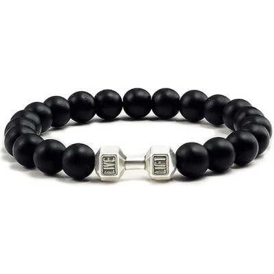 Blingstar náramek Barbell Činka Live Lift Fitness 2373 černý/Silver