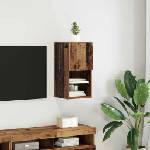 vidaXL Стенен телевизионен шкаф 30, 5 x 30 x 60 см Старо дърво (882942)