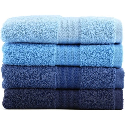 Foutastic Sada modrých bavlněných ručníků Sky 50 x 90 cm 4 ks