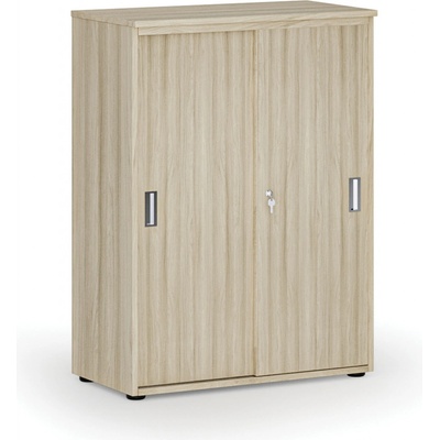 Primo Kancelárska skriňa so zasúvacími dverami WOOD, 1087 x 800 x 420 mm, dub prírodný