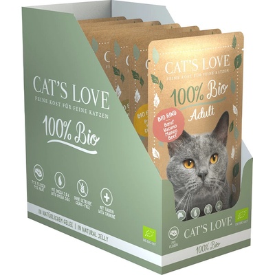 Cat's Love ADULT BIO hovězí 6 x 100 g