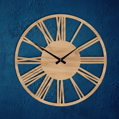 Karls Design Drevené nástenné hodiny Luna 40 cm čierna