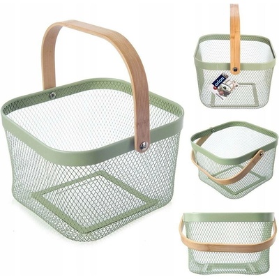 ORION Košík kov/bambus GREENISH 27 × 24,5 × 16,5 cm