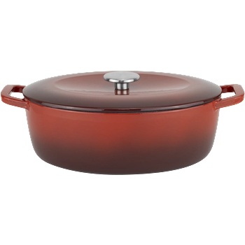 HORECANO Чугунена касерола овал 5.5L 31.7x24.9xh11cm ЧЕРВЕНА (HC-47176) (0147176)