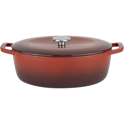HORECANO Чугунена касерола овал 5.5L 31.7x24.9xh11cm ЧЕРВЕНА (HC-47176) (0147176)
