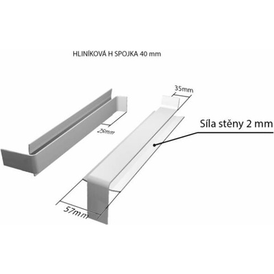 DEOKORK Hliníková H - spojka NOS 40 x 280 mm - Antracitgrau RAL 7016