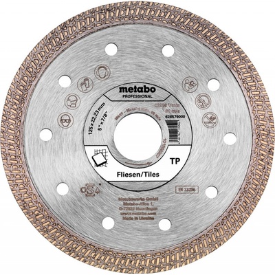 Metabo Diamantový rezný kotúč 125x22,23mm, "TP", dlaždice "Profesionál"628579000