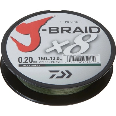 Daiwa šňůra J-Braid Dark Green 1m 0,16mm 9kg