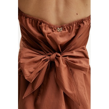 GUESS Памучна рокля Marciano Guess PAT в кафяво къса със стандартна кройка 5GGK43 7315A (5GGK43.7315A)