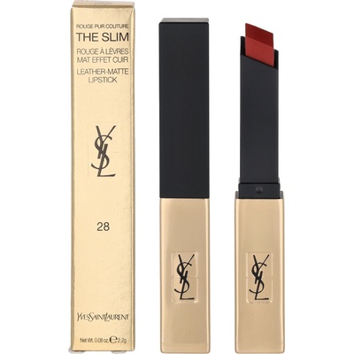 Yves Saint Laurent Rouge Pur Couture The Slim tenká matující rtěnka s koženým efektem 28 True Chili 2,2 g