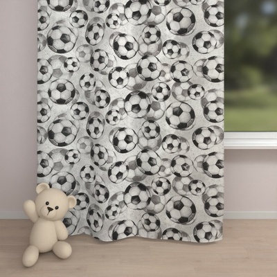 Biante Detský bavlnený záves Sandra SA-776 Čierno-sivé futbalové lopty 150x200 cm