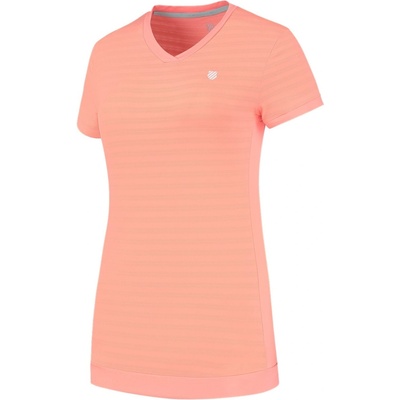 K Swiss Дамска тениска K Swiss KS Hypercourt V-Neck T-Shirt Womens - Desert Flower