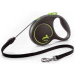 flexi Black Design повод за куче M до 20кг, 5м въже - зелено