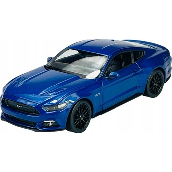 WELLY 2015 FORD MUSTANG GT MODRÝ KOVOVÝ NOVÝ MODEL 1:24
