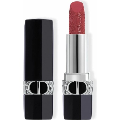 Dior Dior Rouge сатенено покритие кремообразно червило 674 кадифена роза Midnight Rose 3.5 г