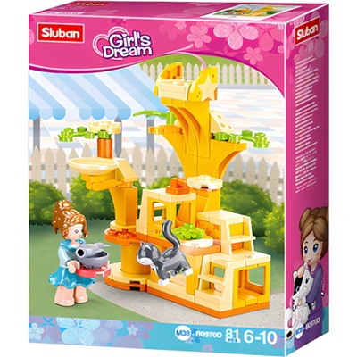 Sluban Конструктор Sluban Girl's Dream - Зона за котешки тренировки, 81 части (M38-B0970D)