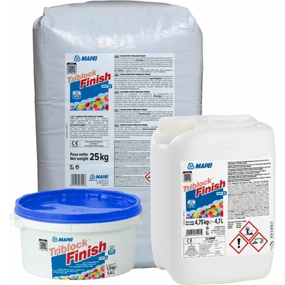 MAPEI Triblock Finish tixotropní epoxicementová malta na vyrovnávací stěrku vlhkých povrchů 31.25 kg (složka A 1.5 kg + složka B 4.75 kg + složka C 25 kg)