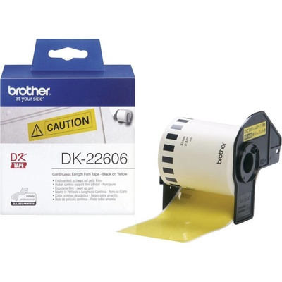 Brother DK-22606 etikety v roli 62 mm x 15.24 m fólia žltá 1 ks trvalé DK22606 univerzálne etikety; DK22606