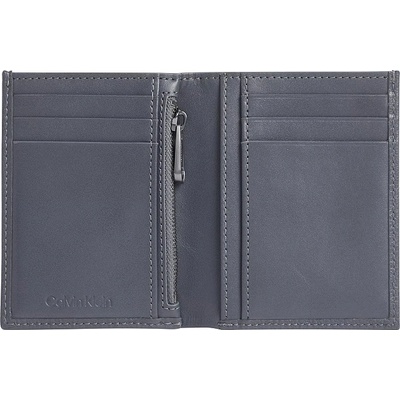 Calvin Klein Pánska kožená peňaženka Warmth Bifold 6Cc W/Coin /Šedá