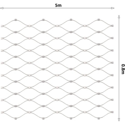 Lanková sieť, 0,8 x 5 m, oko 50 x 50 mm, ø 2 mm, AISI 316