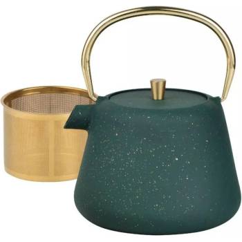 Kinghoff Чайник с инфузер Kinghoff KH 1933, 1 л, Профилиран чучур, Чугун, Емайлирана вътрещност, Зелен (9999KH1933)