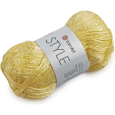 Bavlněná pletací příze Style s viskozovým vláknem 50 g Varianta: 5 (656) žlutá světlá, Balení: 1 ks 61631/160039/286291