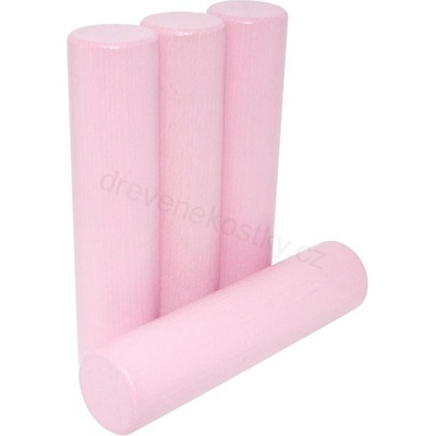 DrKO Dřevěný válec 16 cm 1ks růžová
