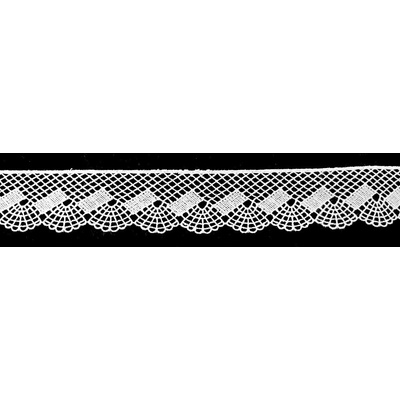 Bavlnená paličkovaná čipka - biela - šírka 4 cm