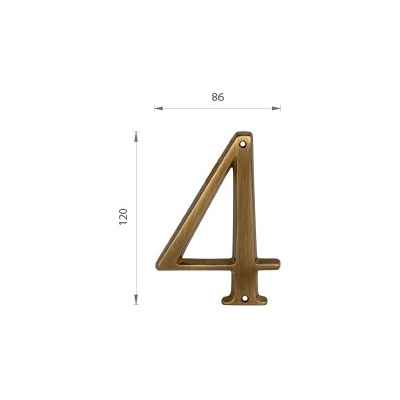 MPK - DOMOVÁ ČÍSLICA "4"- 120 mm BRM.LL - bronz matný | MP-KOVANIA.sk