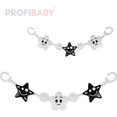 Profibaby zábrana na kočárek černobílý řetěz