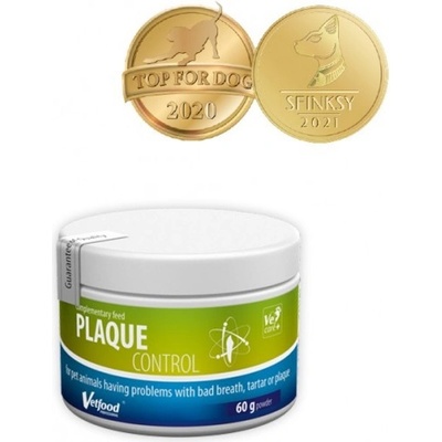VetFood PlaqueControl - намалява натрупването на бактериална плака и зъбен камък, за кучета и котки, 60 гр - Полша