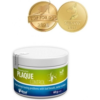 VetFood PlaqueControl - намалява натрупването на бактериална плака и зъбен камък, за кучета и котки, 60 гр - Полша