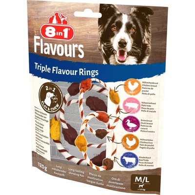 8 in 1 Pet Products GmbH Pochoutka 8in1 Flavours Triple Flavour Rings M L 120 g