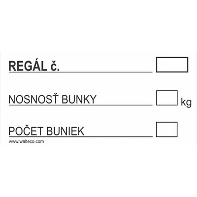 Označenie regálu