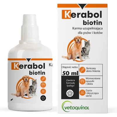 Vetoquinol Kerabol Biotin kapky pro zlepšení srsti 50 ml