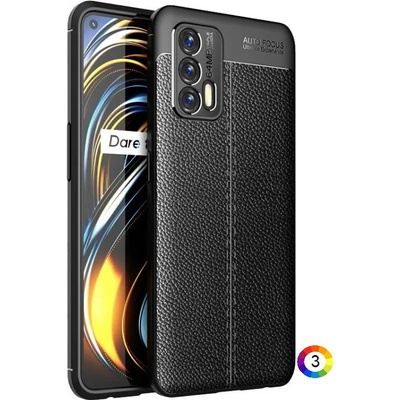 OPPO Realme GT Удароустойчив Litchi Skin Калъф и Протектор