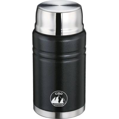 Cilio Monte černá nerezová termoska na oběd se lžičkou 750 ml