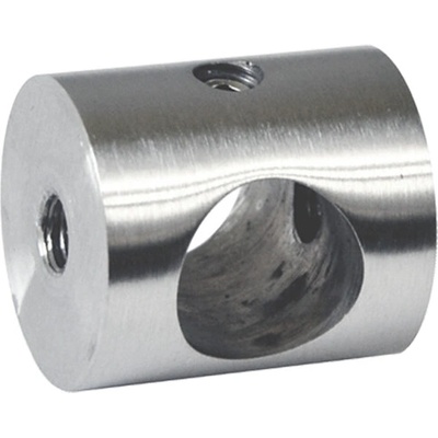 Držák tyče ø 12 mm, plochý, závit M5, broušená AISI 304