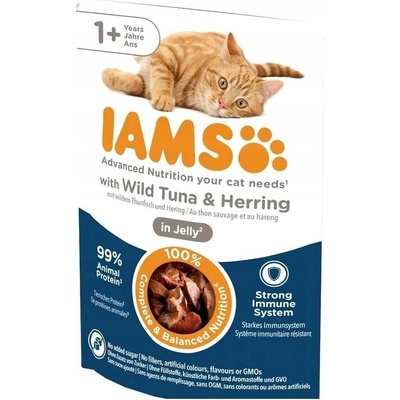 IAMS Delights Adult tuniak a sleď v želé 85 g