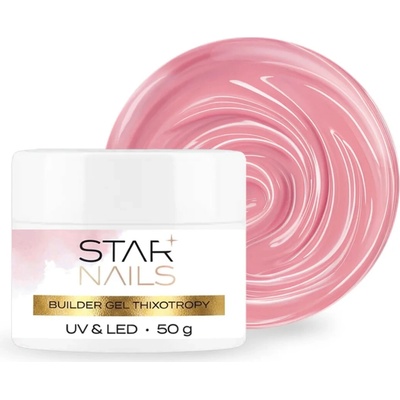 Starnails Uv Led Builder gel Thixotropy stavební tixo gel s tekutou pamětí Powder pink 005 50ml